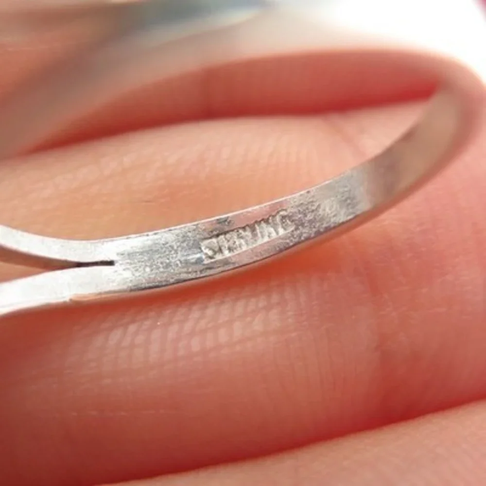 Source Unknown Silver Ring with Deep Purple Oval Gem